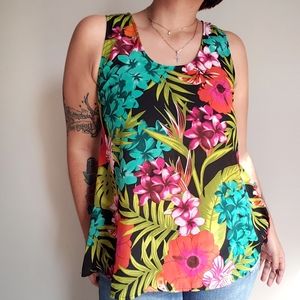 W5 high low tropical floral tank top size small